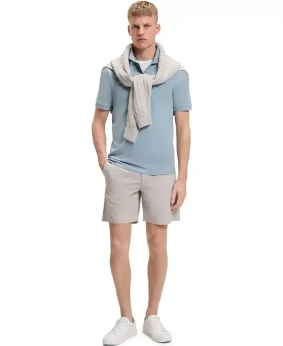 Men's Stretch-Cotton Slim-Fit Polo Shirt - Open Blue - HUGO BOSS (1)