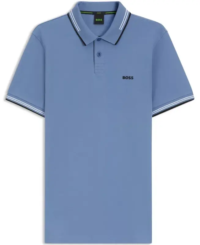 Men's Stretch-Cotton Slim-Fit Polo Shirt - Open Blue - 1