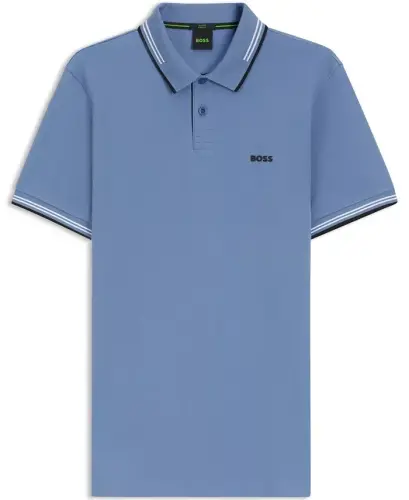 Men's Stretch-Cotton Slim-Fit Polo Shirt - Open Blue 