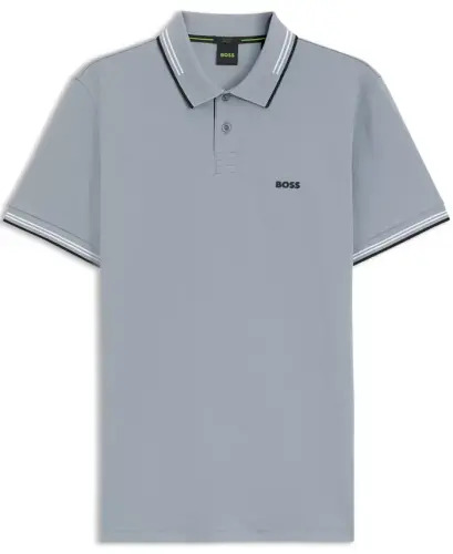 Men's Stretch-Cotton Slim-Fit Polo Shirt - Open Gray - 2