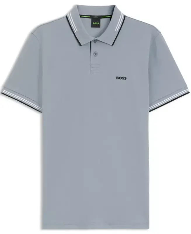 Men's Stretch-Cotton Slim-Fit Polo Shirt - Open Gray - 2