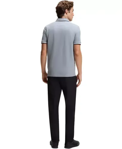 Men's Stretch-Cotton Slim-Fit Polo Shirt - Open Gray - 3