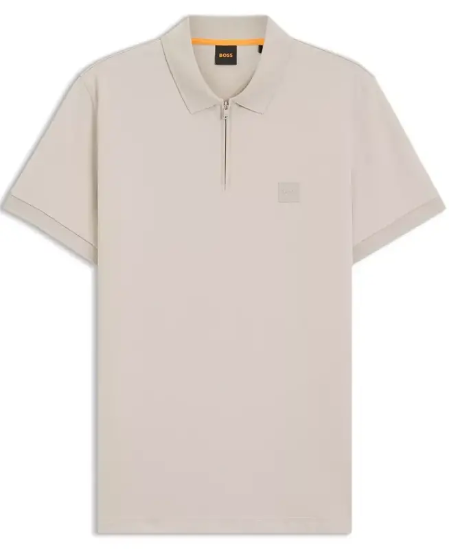 Men's Stretch-Cotton Slim-Fit Polo Shirt - Open Gray - 5