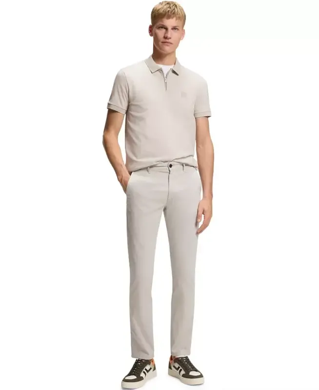 Men's Stretch-Cotton Slim-Fit Polo Shirt - Open Gray - 2