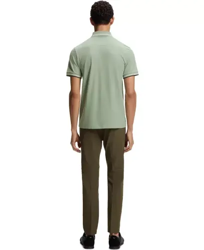 Men's Stretch-Cotton Slim-Fit Polo Shirt - Open Green - 4