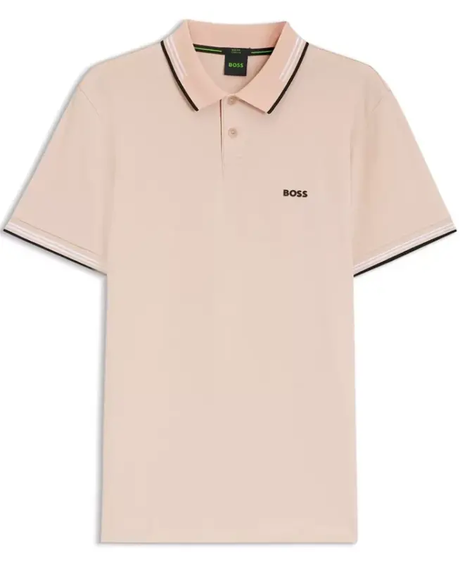 Men's Stretch-Cotton Slim-Fit Polo Shirt - Orange - 2
