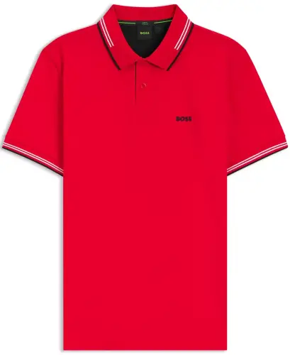 Men's Stretch-Cotton Slim-Fit Polo Shirt-Red - 3