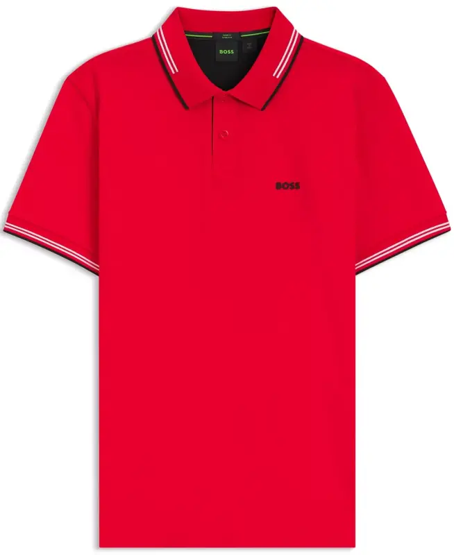 Men's Stretch-Cotton Slim-Fit Polo Shirt-Red - 3