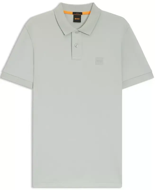Men's Stretch-Cotton Slim-Fit Polo Shirt - Silver - 2
