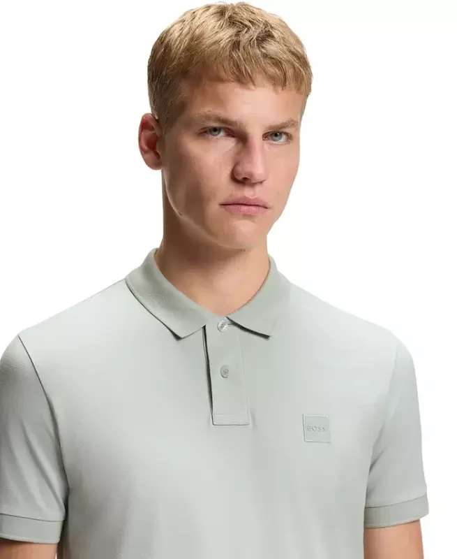 Men's Stretch-Cotton Slim-Fit Polo Shirt - Silver - 5