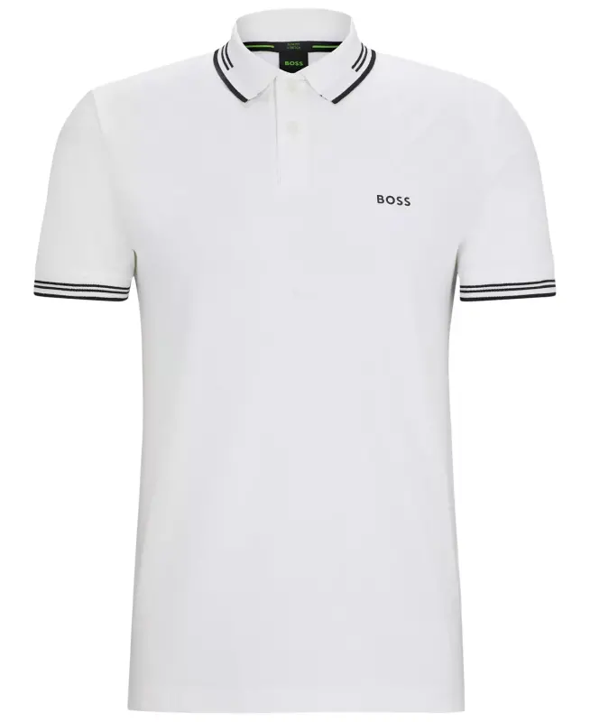 Men's Stretch-Cotton Slim-Fit Polo Shirt-White - 2