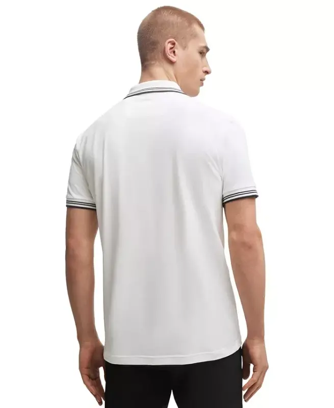 Men's Stretch-Cotton Slim-Fit Polo Shirt - White - 3