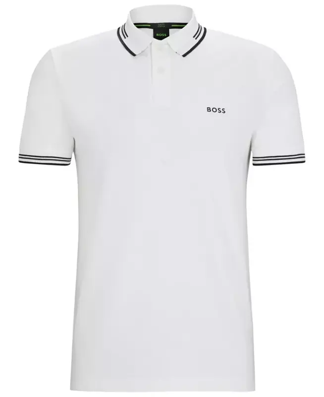 Men's Stretch-Cotton Slim-Fit Polo Shirt - White - 2