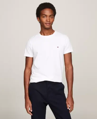 Men's Stretch Cotton Slim-Fit T-Shirt-Bright White - 1