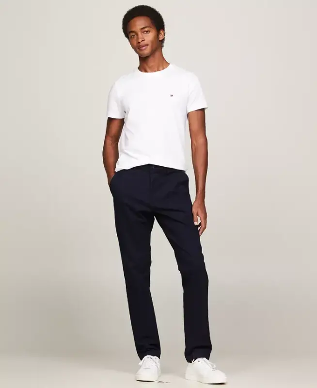 Men's Stretch Cotton Slim-Fit T-Shirt-Bright White - 4