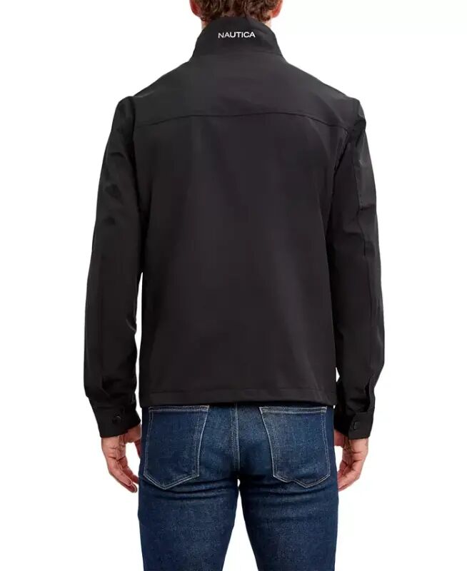 Men's Stretch Performance Windbreaker and Rain Jacket - Black - 3