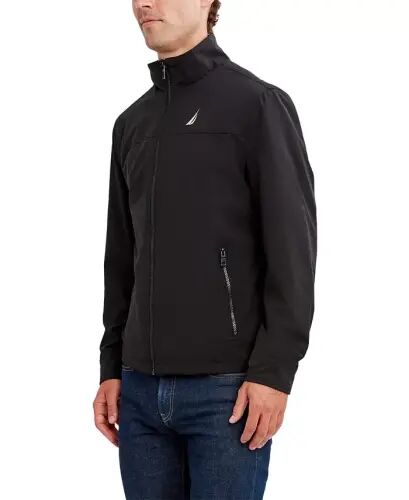 Men's Stretch Performance Windbreaker and Rain Jacket - Black - Nautica (1)