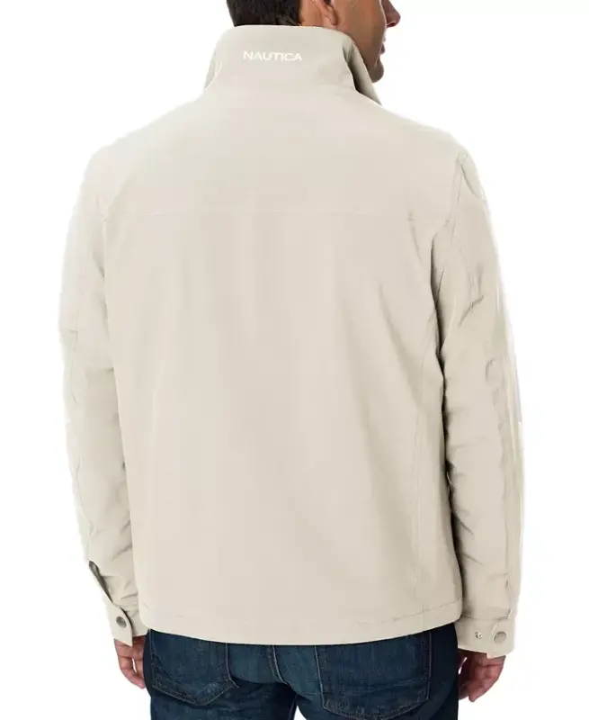 Men's Stretch Performance Windbreaker and Rain Jacket - Stone - 2