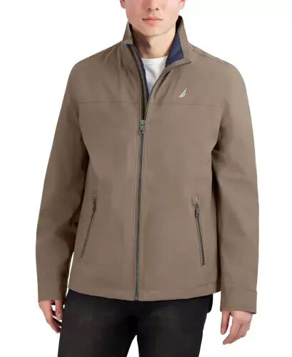 Men's Stretch Performance Windbreaker and Rain Jacket - Taupe - 1