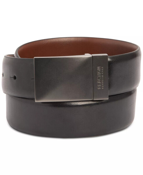 Men's Stretch Reversible Plaque Belt Black/brown - 1