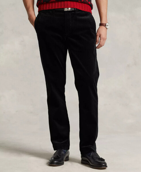 Men's Stretch Straight Fit Corduroy Pants Polo Black - 1