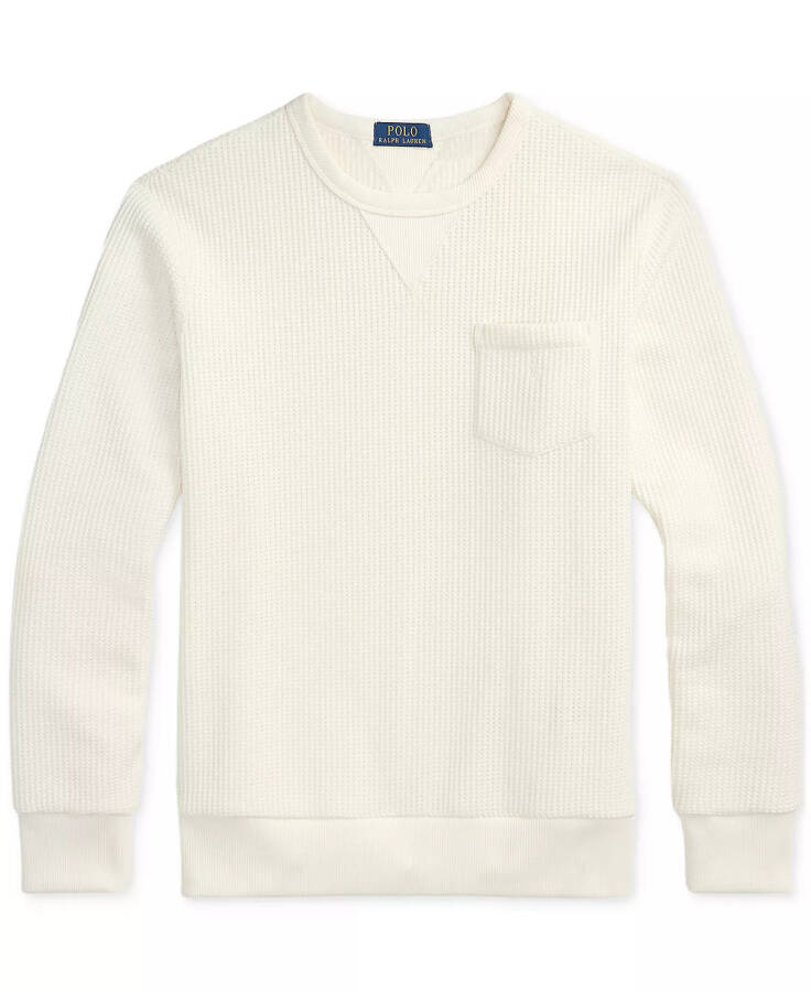 Men's Stretch Waffle-Knit Sweatshirt White - 5