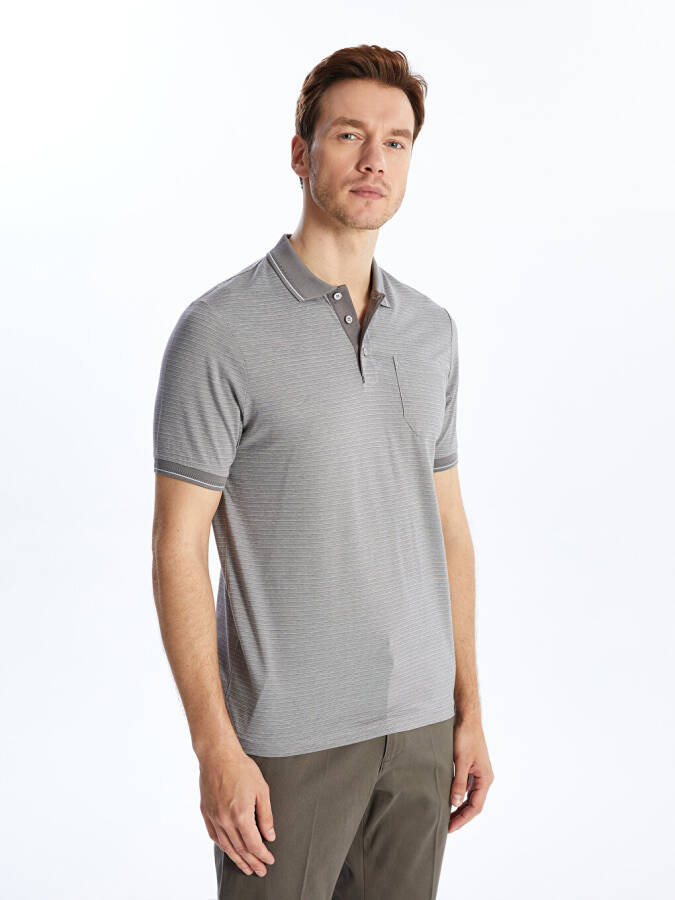 Men's Striped Short Sleeve Polo Shirt - 9