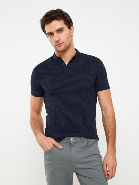 Men's Striped Short Sleeve Polo Shirt - 2