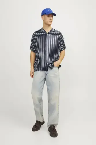 Men's Striped Short Sleeve Shirt - Luke - MODAZONE (1)