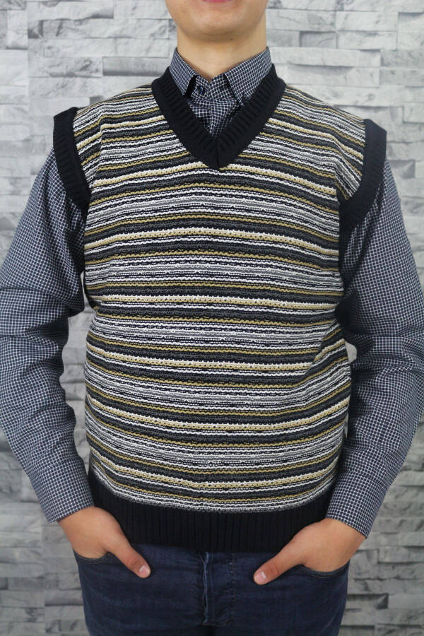 Men's Striped Sweater - 1