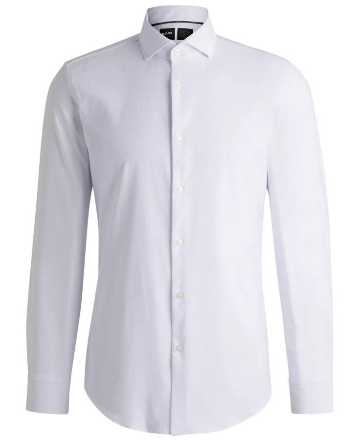 Men's Structured Performance Slim-Fit Dress Shirt White - 3