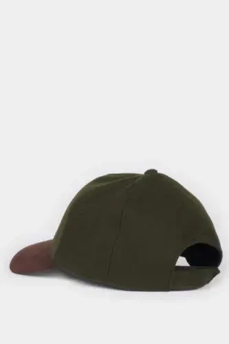 Men's Suede Baseball Basketball Cap Khaki - DEFACTO (1)