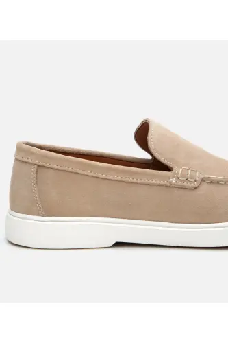 Men's Suede Leather Beige Loafer - 3