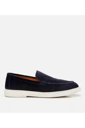 Men's Suede Leather Navy Loafer - 1