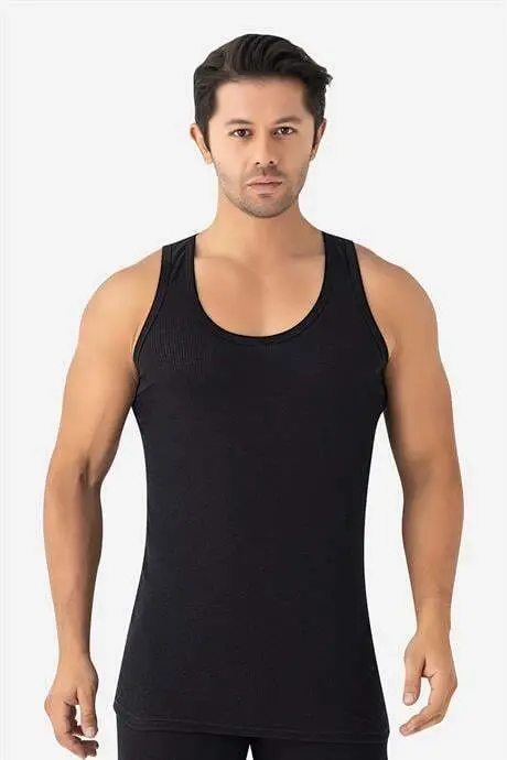 Men's Summer Mesh Tank Top Black Cotton 3-Pack - 2