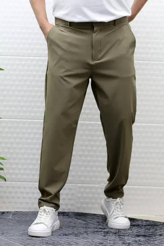 Men's Summer Parachute Fabric Full Lycra-Khaki Green - 3