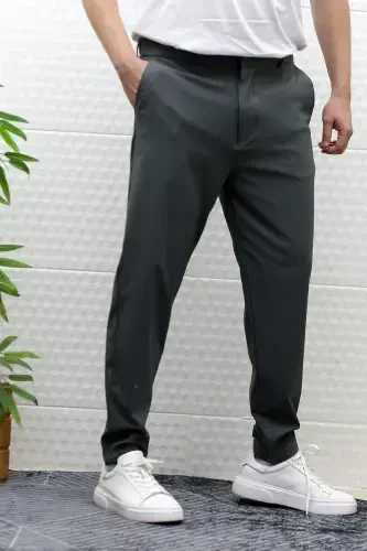 Men's Summer Parachute Fabric Full Lycra Trousers-Anthracite - 6