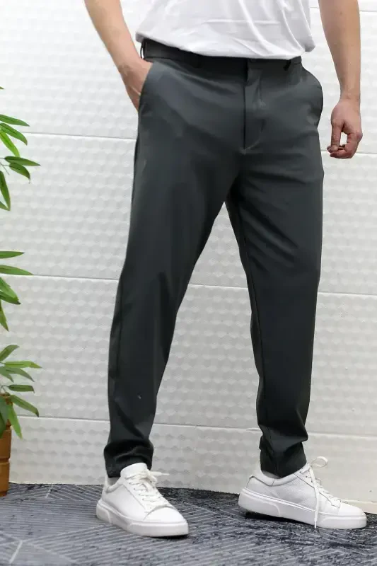 Men's Summer Parachute Fabric Full Lycra Trousers-Anthracite - 6