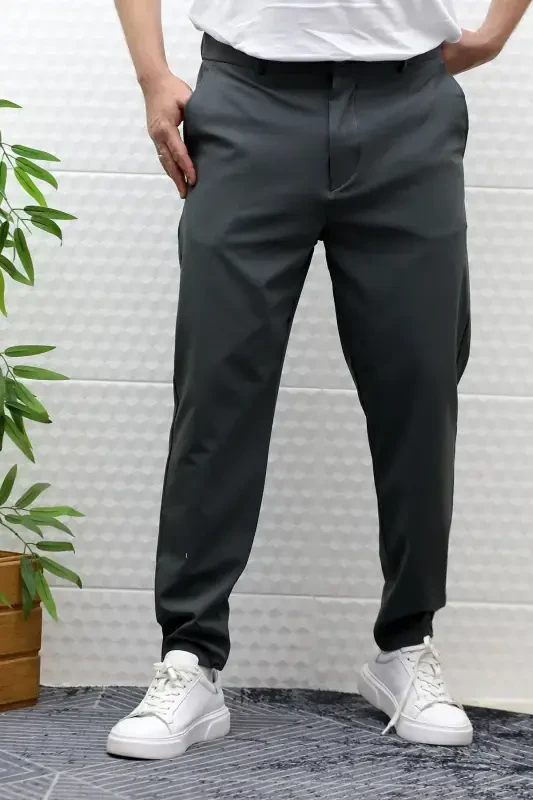 Men's Summer Parachute Fabric Full Lycra Trousers-Anthracite - 7