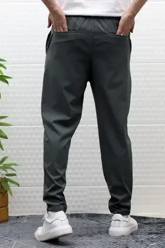 Men's Summer Parachute Fabric Full Lycra Trousers-Anthracite - 8
