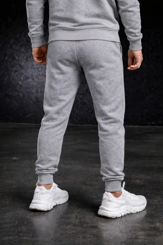 Men's Summer Slim Fit Jogger Pants Grey Cotton - 2