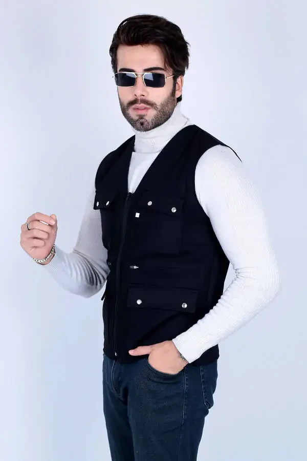 Men's summer vest, multi-pocket. - 2