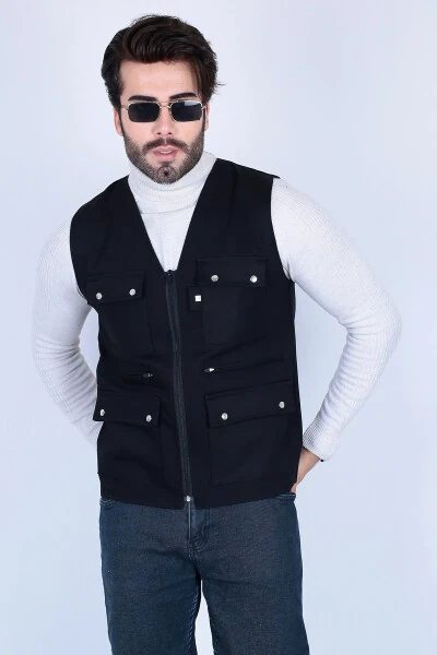 Men's summer vest, multi-pocket. - 8