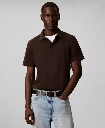 Men's Supima Short-Sleeve Polo Shirt - Black Coffee 