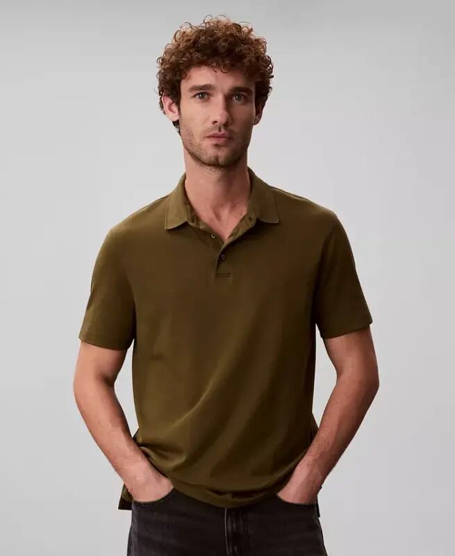 Men's Supima Short-Sleeve Polo Shirt - Crude Green - Calvin Klein