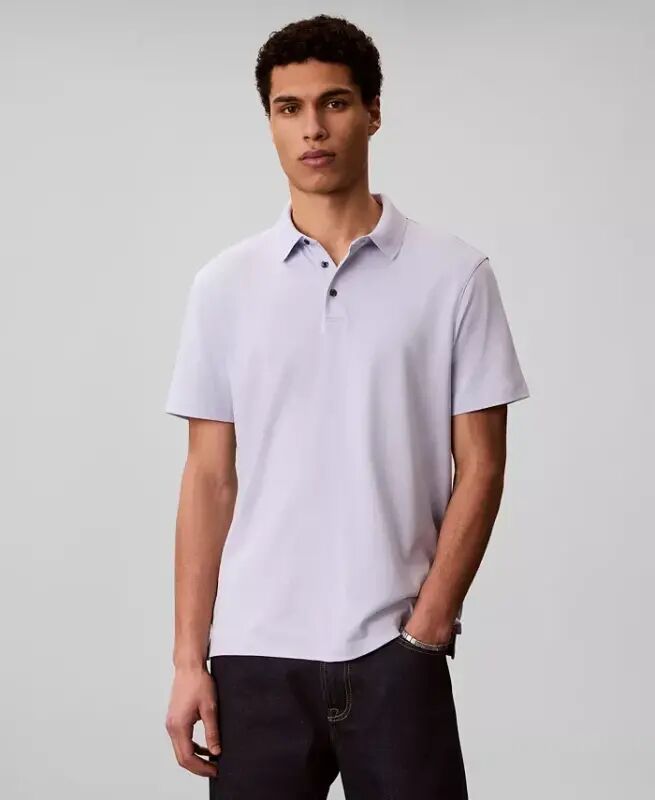 Men's Supima Short-Sleeve Polo Shirt - Heavenly Iris - CALVIN KLEIN