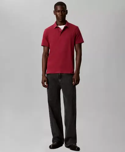 Men's Supima Short-Sleeve Polo Shirt - Rhododendron - CALVIN KLEIN (1)
