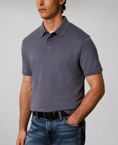 Men's Supima Short-Sleeve Polo Shirt - Winter Blue - 3