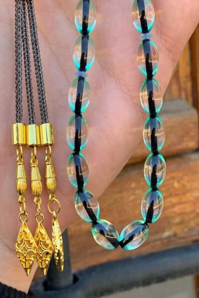 Men's Surmeli Dust Amber Rosary-Light Blue - 3