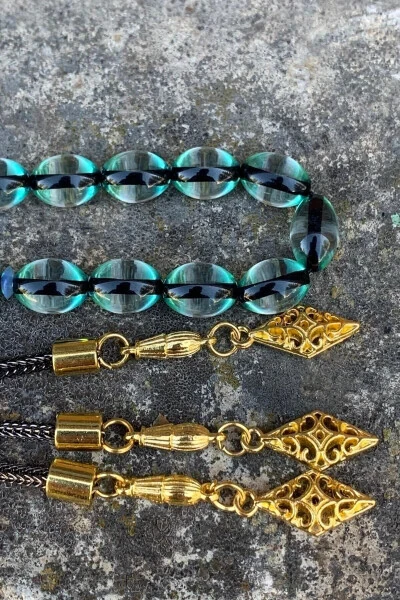 Men's Surmeli Dust Amber Rosary-Light Blue - 5